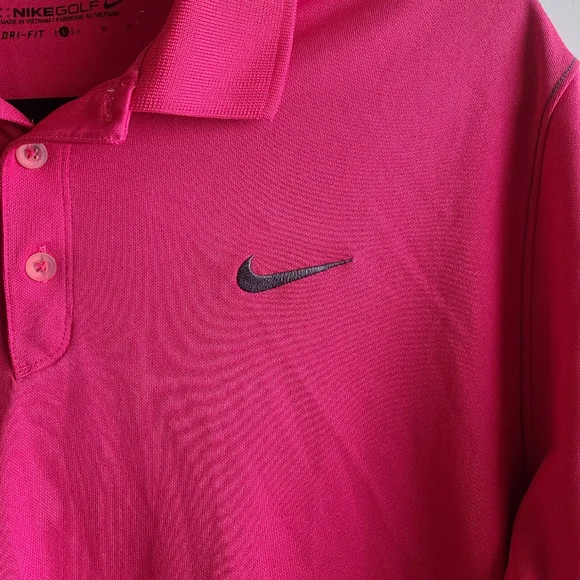 Nike Golf Dri-Fit Men's Size Large PINK Lightweight Polo Shirt. - Picture 6 of 6